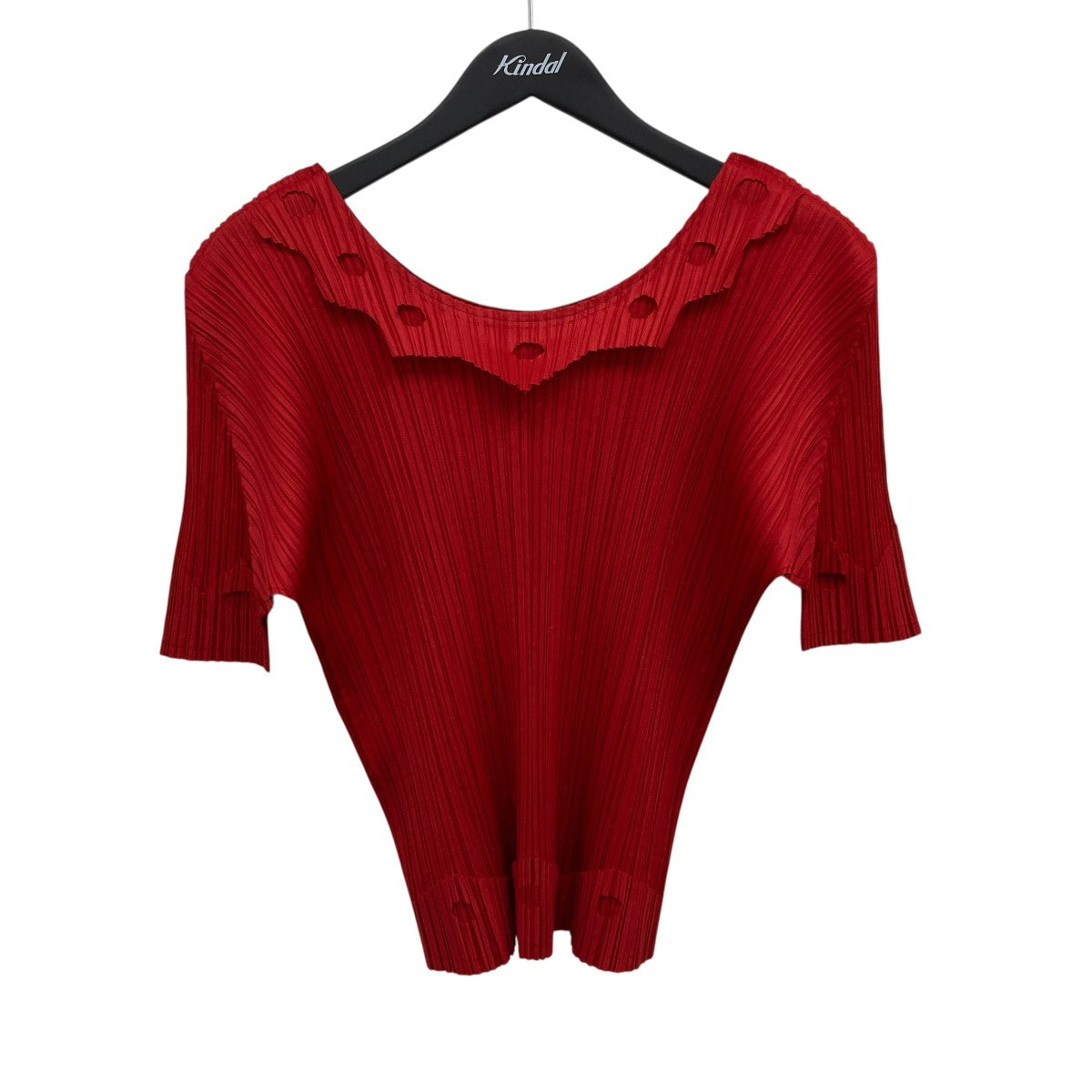 PLEATS PLEASE プリーツパンチングフリルカットソー 古着・中古-1枚目のアイテム画像