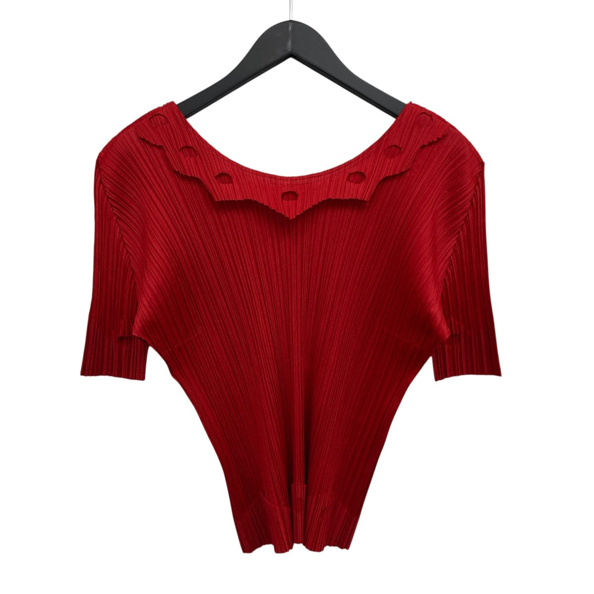 PLEATS PLEASE プリーツパンチングフリルカットソー 古着・中古-2枚目のアイテム画像