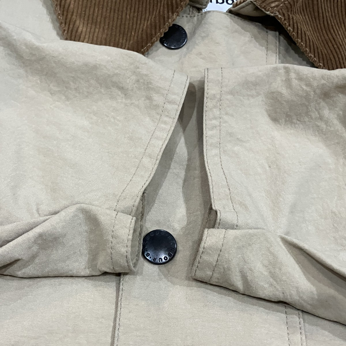 Barbour(バーブァー) 別注OS BURGHLEY コート 2201245 カーキ×ブラウン