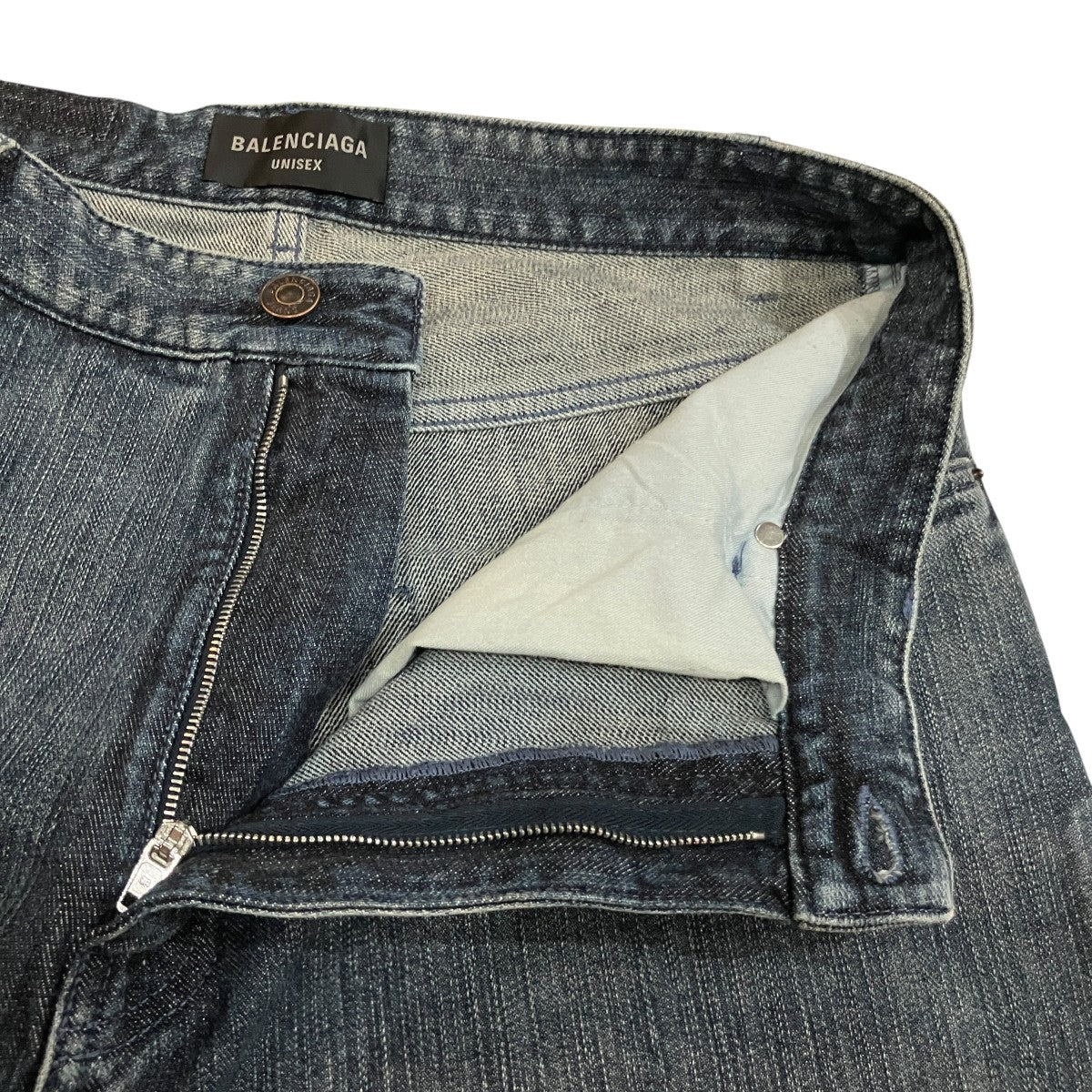 DOUBLE SIDE PANTS ワイドレッグ ダブル フロント デニムパンツ