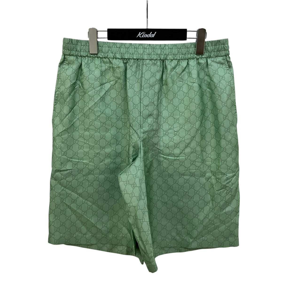 GUCCI(グッチ) GG柄シルクハーフパンツ864050 864050 黄緑 サイズ 50