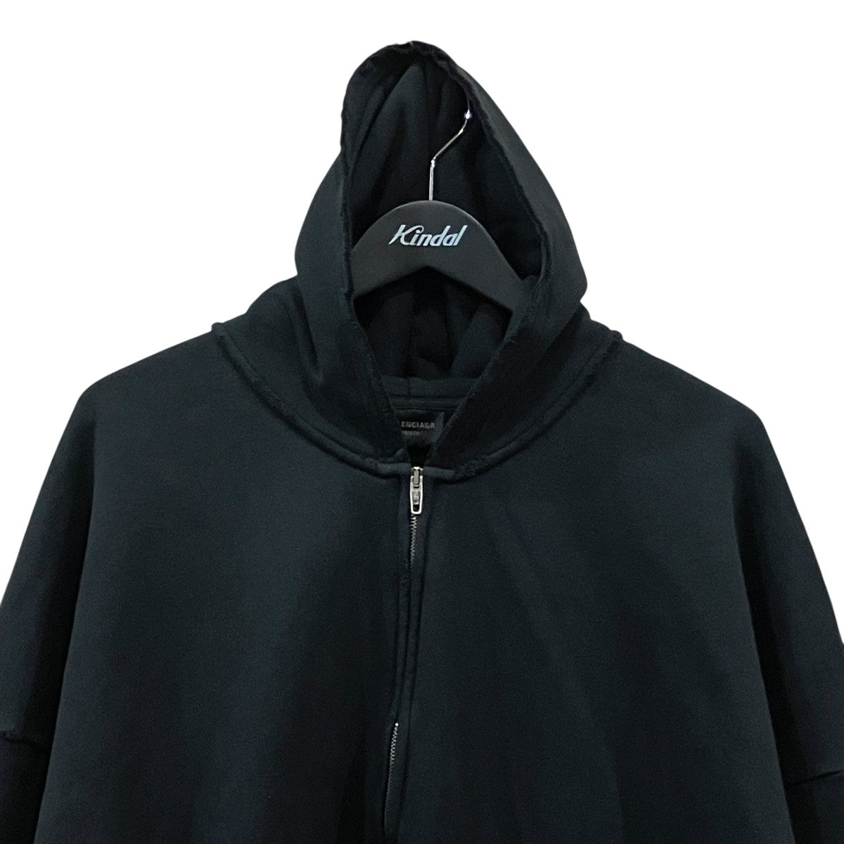 BALENCIAGA(バレンシアガ) ダメージ加工袖ロゴジップアップパーカー