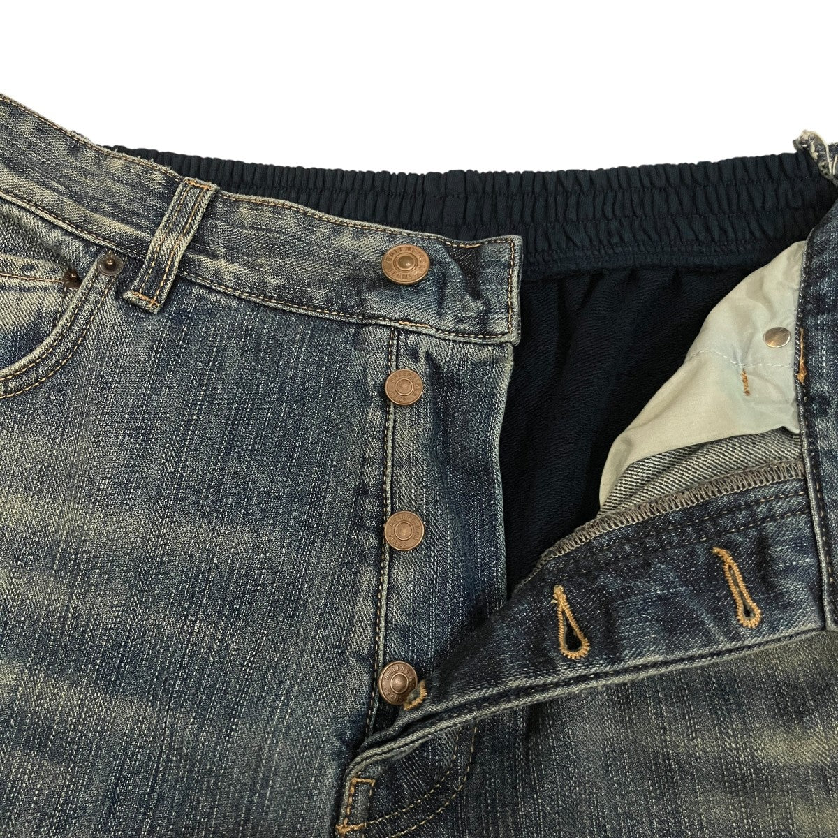 「HYBRID BAGGY JEANS」ハイブリッドワイドデニムパンツ738751