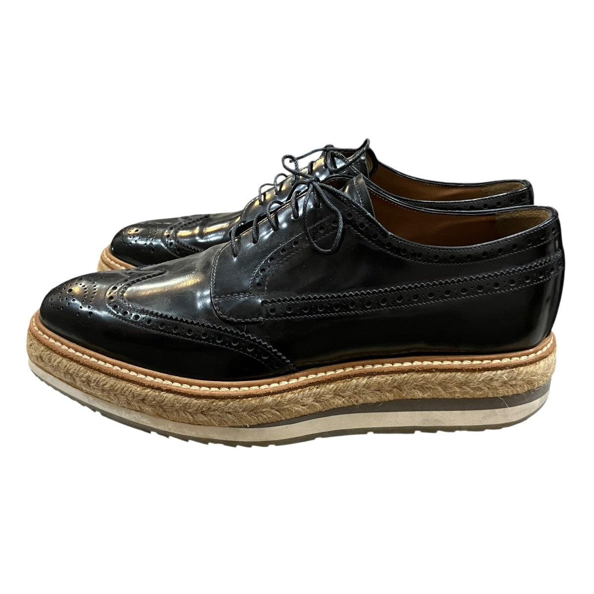 PRADA(プラダ) エスパドリーユレザーシューズ2EG015 2EG015 ブラック