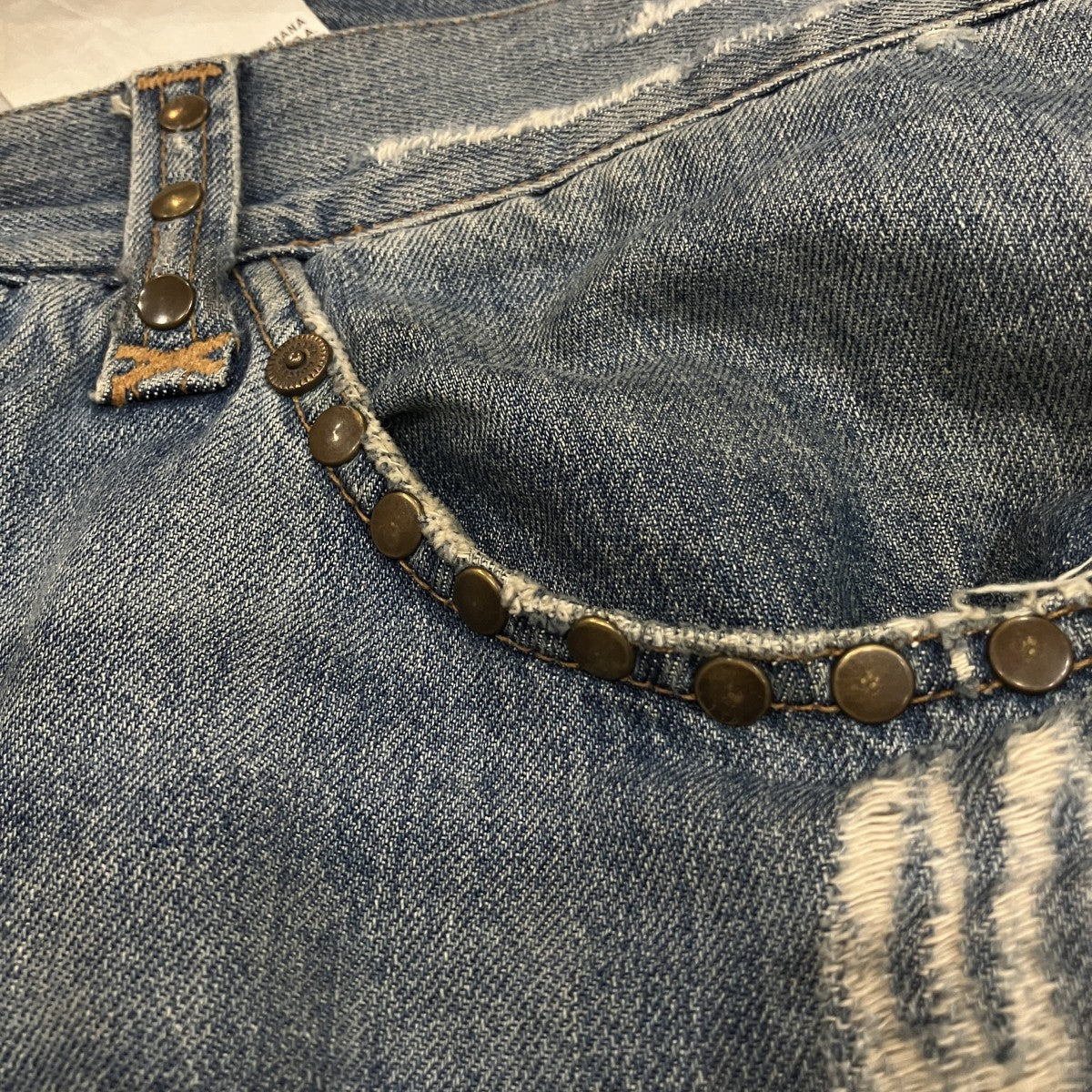 虎刺繍デニムパンツ