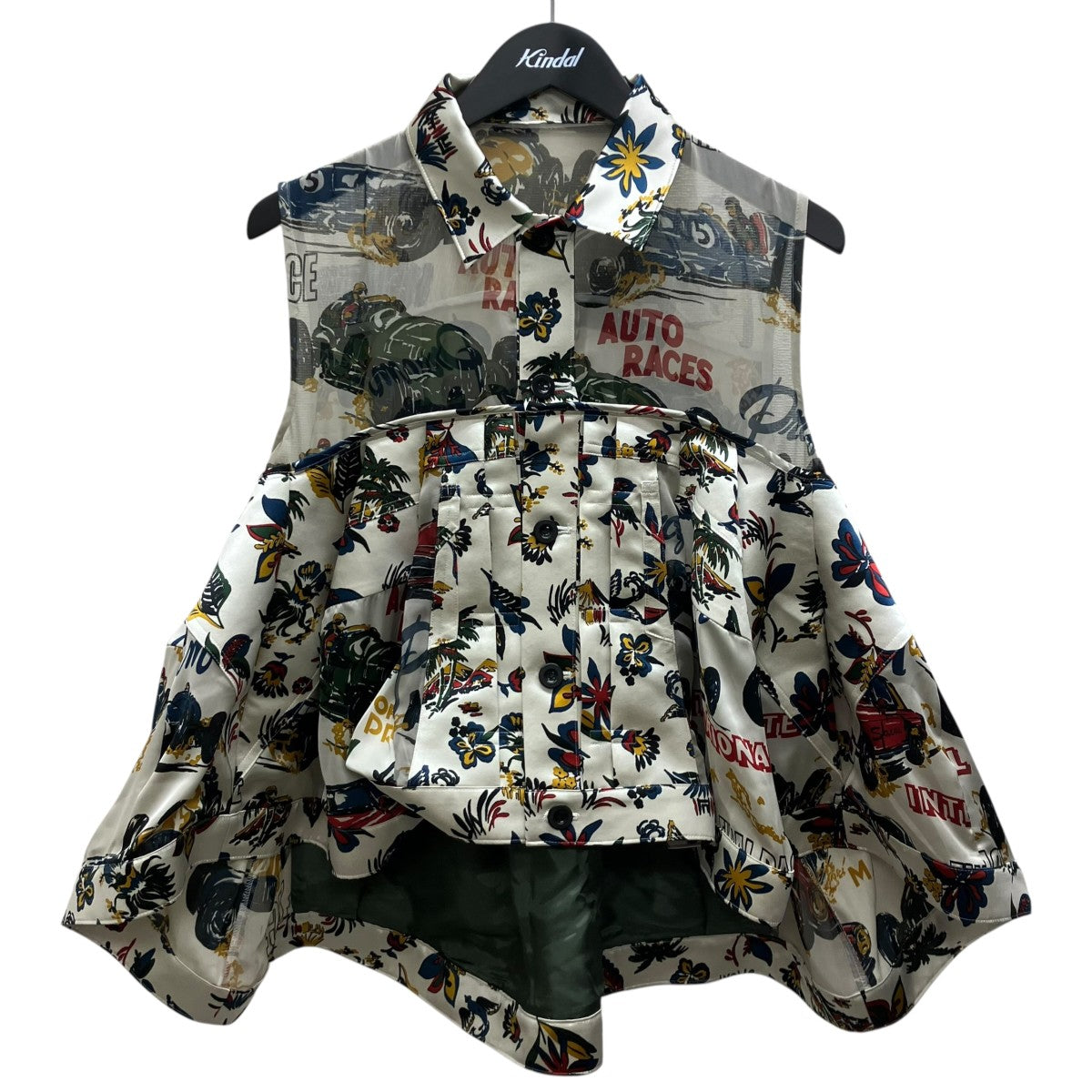 Car Race Tropical Print Shirt カーレースプリントシャツ