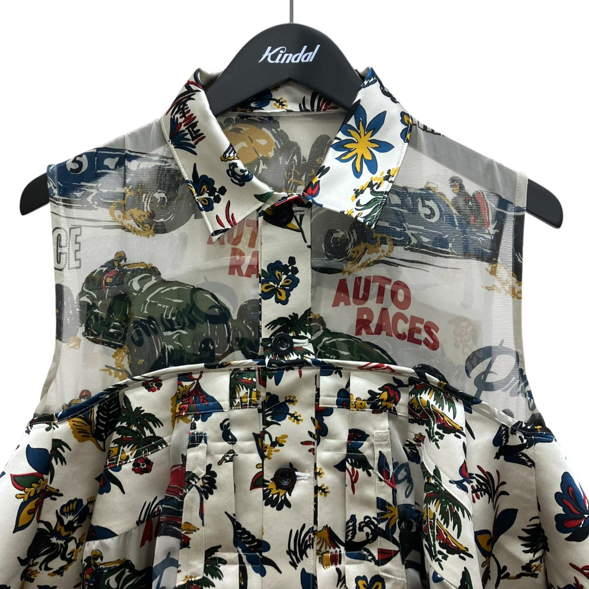 Car Race Tropical Print Shirt カーレースプリントシャツ