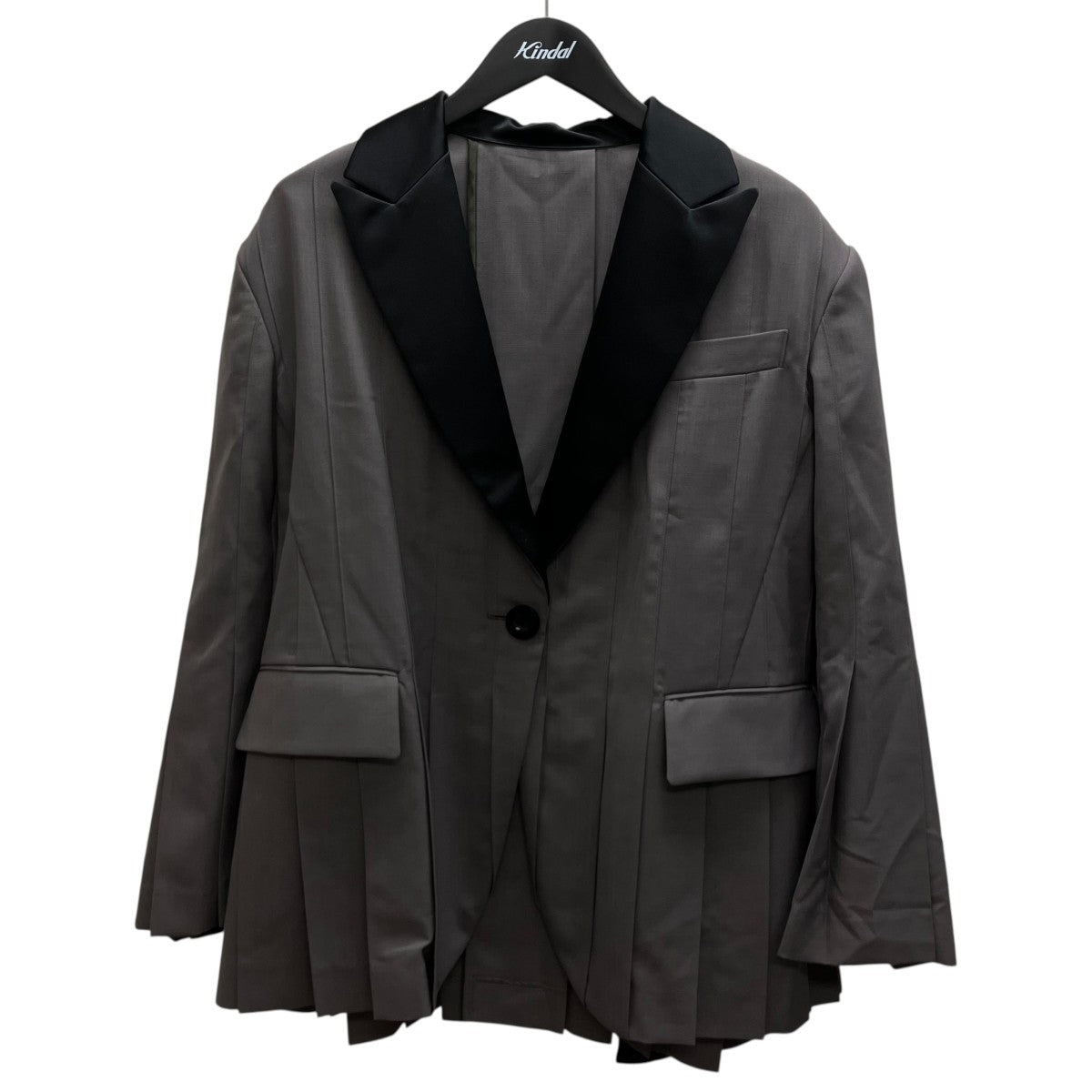 Suiting Pleated blazer バックプリーツスーチングベルテッドジャケット