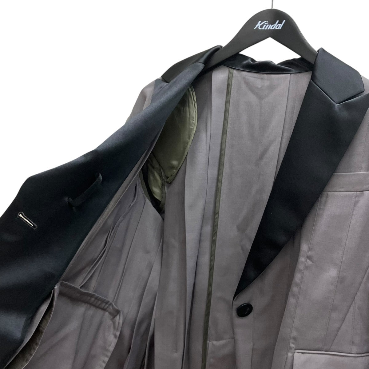 Suiting Pleated blazer バックプリーツスーチングベルテッドジャケット