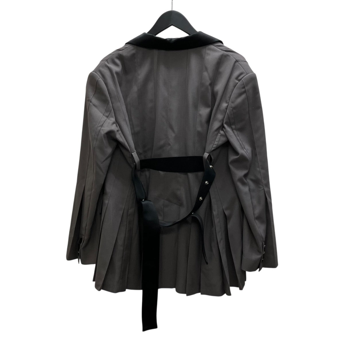 Suiting Pleated blazer バックプリーツスーチングベルテッドジャケット