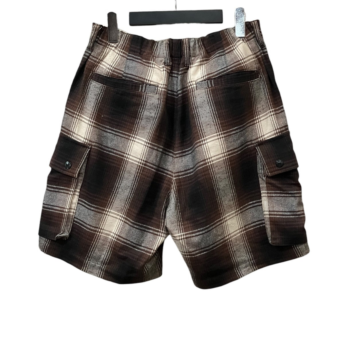 SILK CHECK SHORTS SWAROVSKI チェック柄ショートパンツ