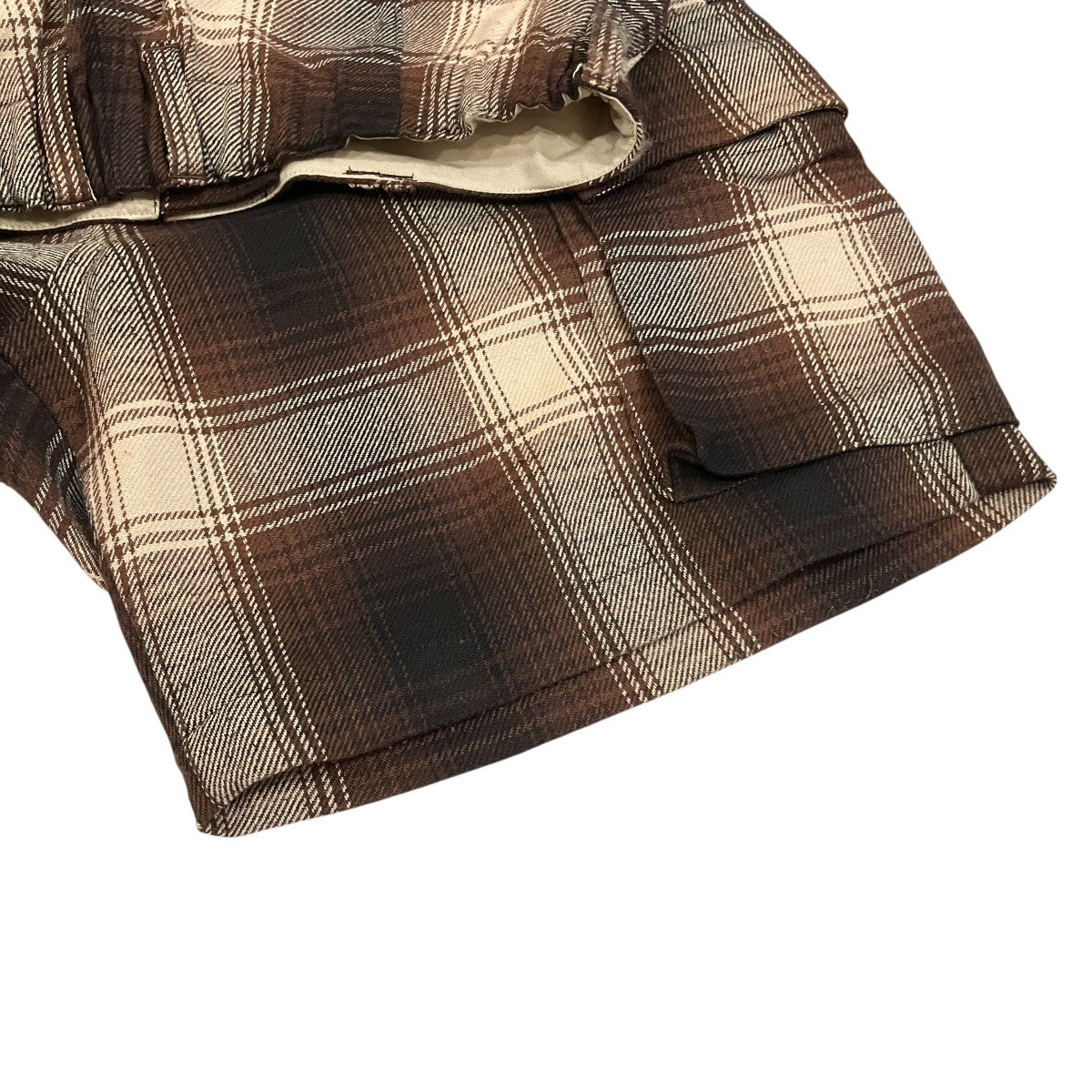 SILK CHECK SHORTS SWAROVSKI チェック柄ショートパンツ