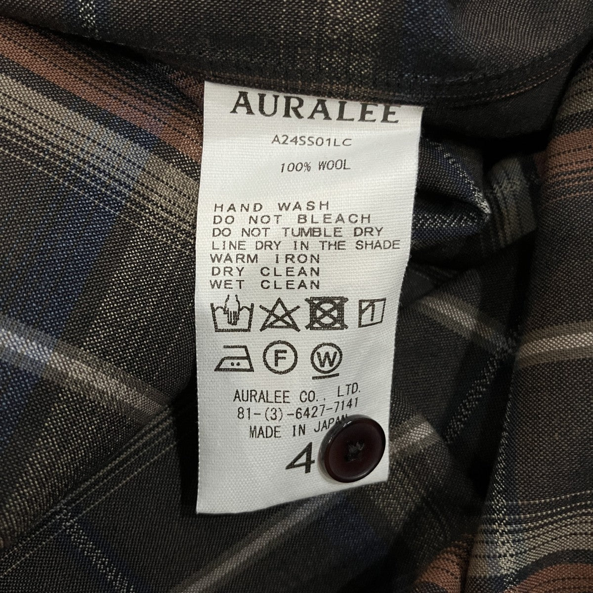 「SUPER LIGHT WOOL CHECK SHIRT」長袖シャツA24SS01LC