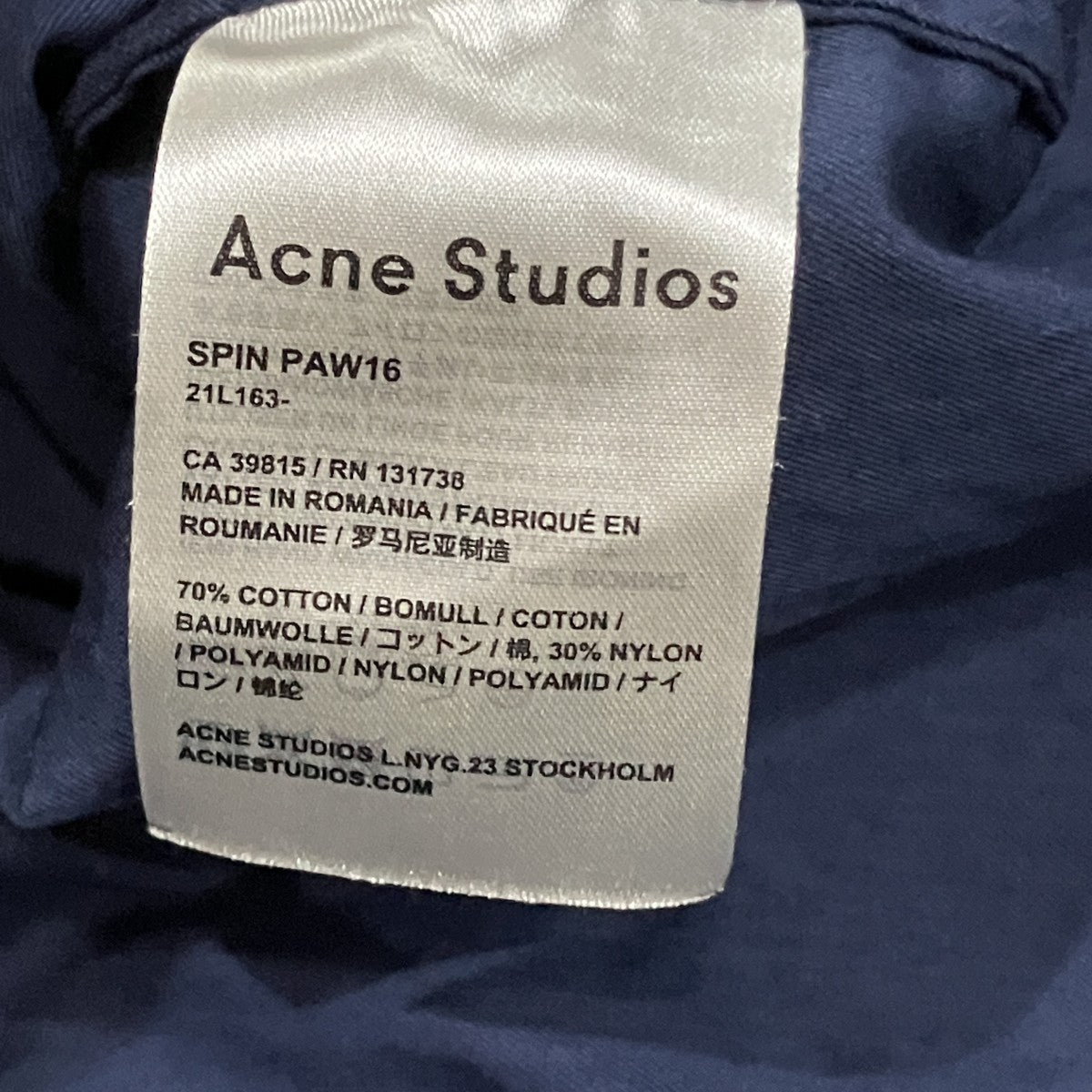 ACNE STUDIOS 長袖シャツ 古着・中古-7枚目のアイテム画像