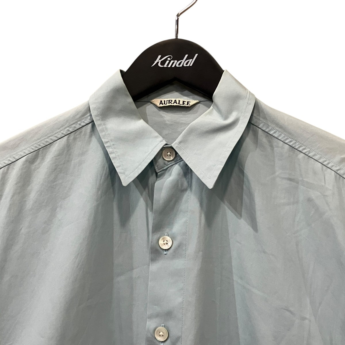 AURALEE WASHED FINX TWILL BIG SHIRT 長袖シャツ 古着・中古-3枚目のアイテム画像