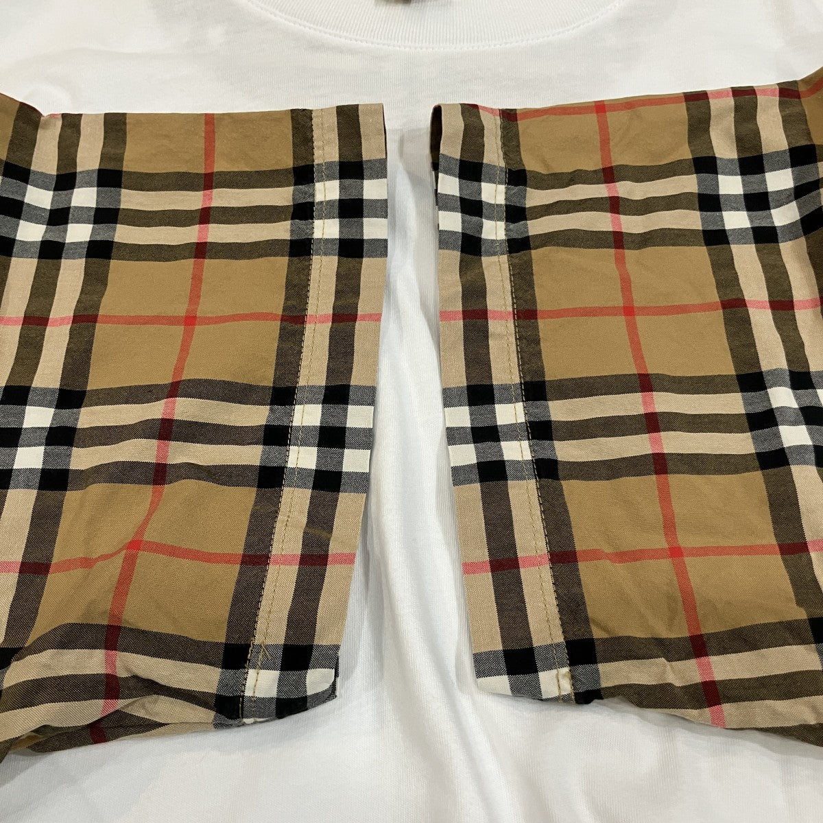 チェック柄スリーブTシャツ4072349