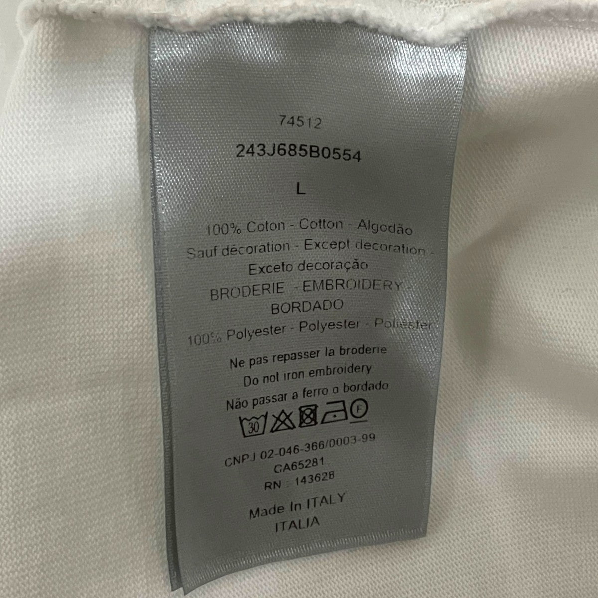 Dior Homme(ディオールオム) ロゴ刺繍Tシャツ243J685B0554