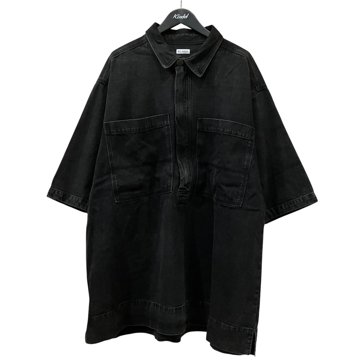 デニムハーフジップ半袖ジャケット