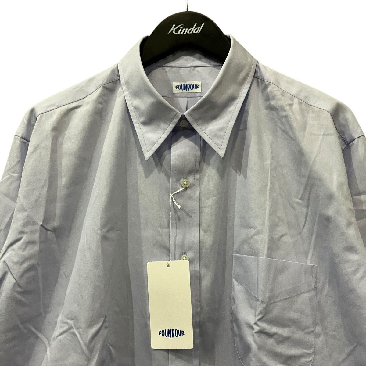 FOUNDOUR COTTON BROAD REGULAR COLLAR SHIRT ロングスリーブシャツ 古着・中古-3枚目のアイテム画像