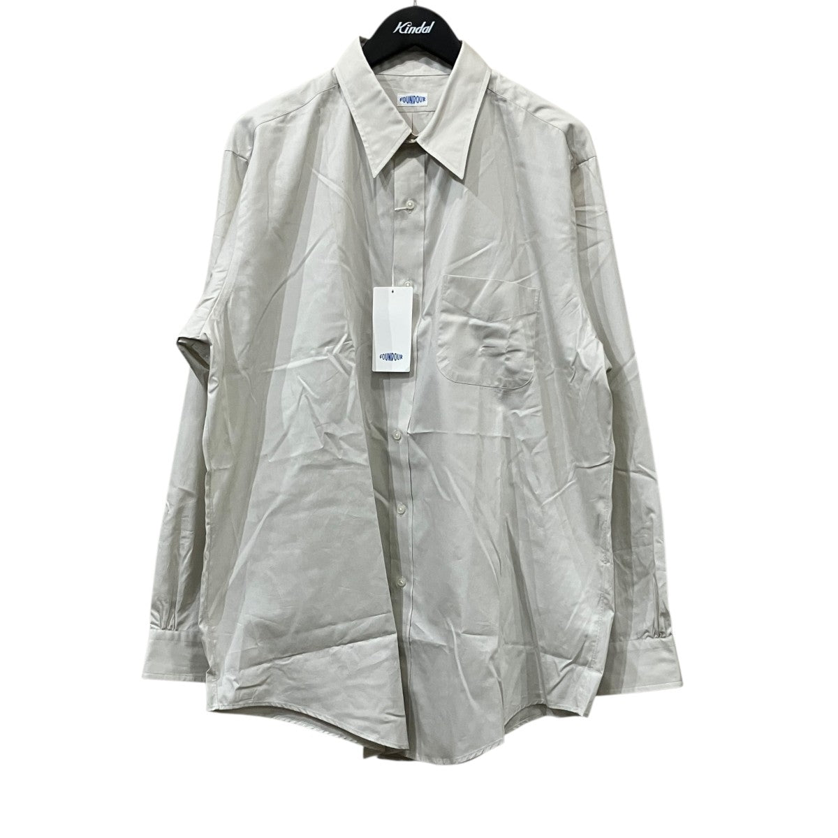 FOUNDOUR COTTON BROAD REGULAR COLLAR SHIRT ロングスリーブシャツ 古着・中古-1枚目のアイテム画像
