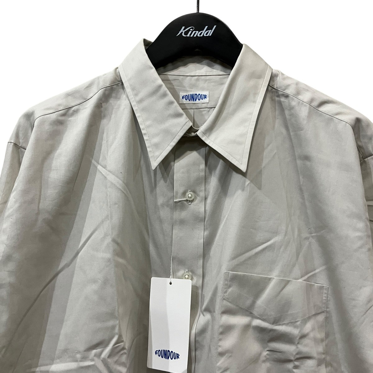 FOUNDOUR COTTON BROAD REGULAR COLLAR SHIRT ロングスリーブシャツ 古着・中古-3枚目のアイテム画像