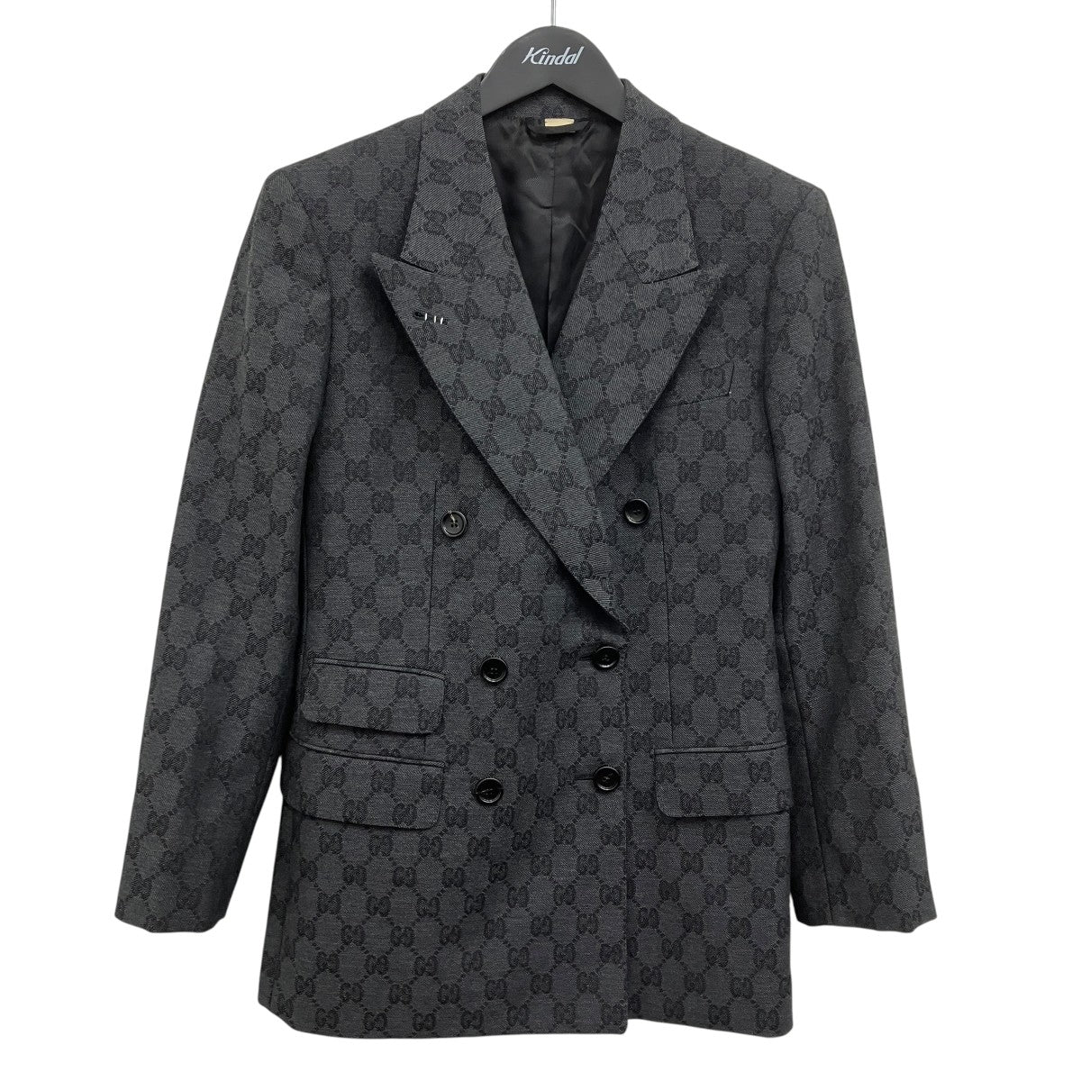 GUCCI GG柄 ダブルブレスト ウール ジャガード テーラードジャケット 古着・中古-1枚目のアイテム画像