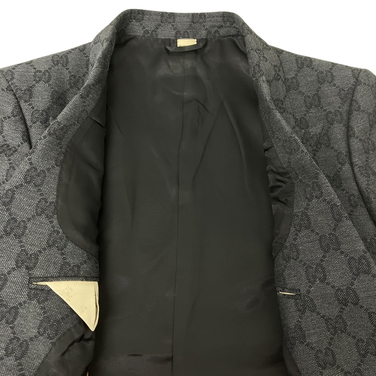 GUCCI GG柄 ダブルブレスト ウール ジャガード テーラードジャケット 古着・中古-5枚目のアイテム画像
