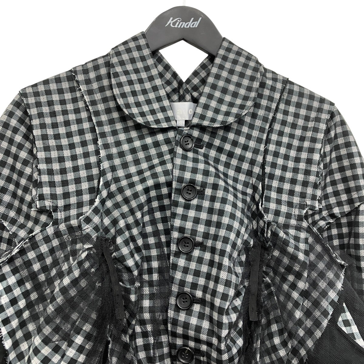 TAO COMME des GARCONS チェックレースジャケット 古着・中古-3枚目のアイテム画像