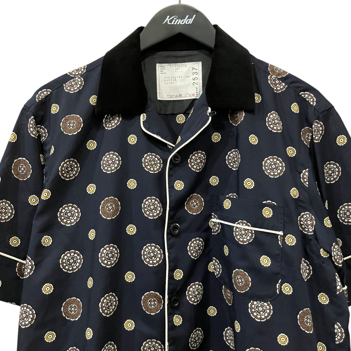 sacai Komon Print Shirt 半袖シャツ 古着・中古-3枚目のアイテム画像