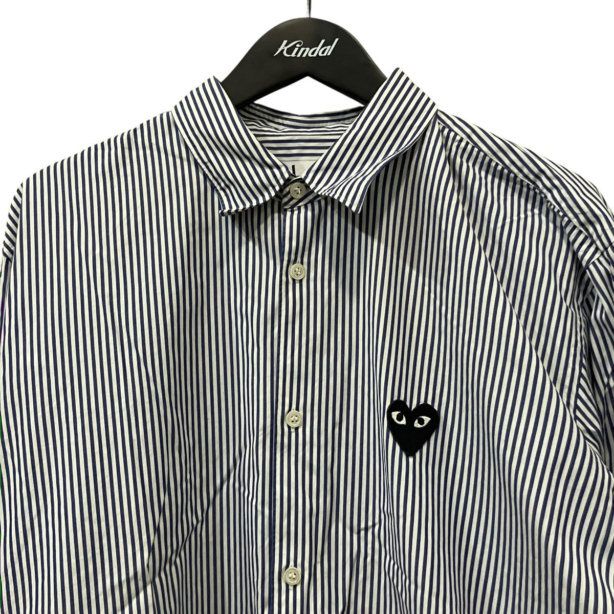 Stripe Shirt With Black Emblem