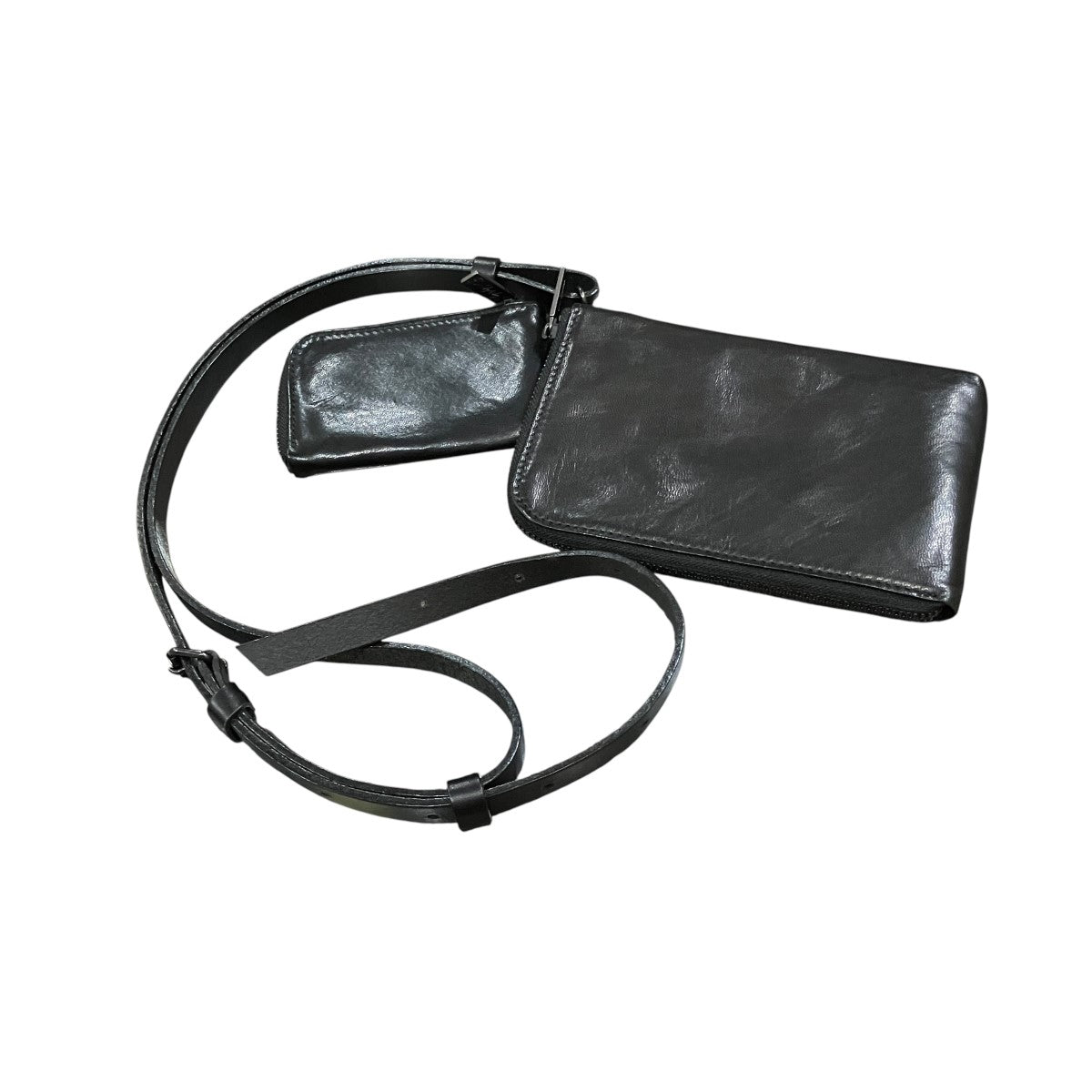 YOHJI YAMAMOTO Horse Cow Leather Smart Phone Shoulder Case 古着・中古-2枚目のアイテム画像