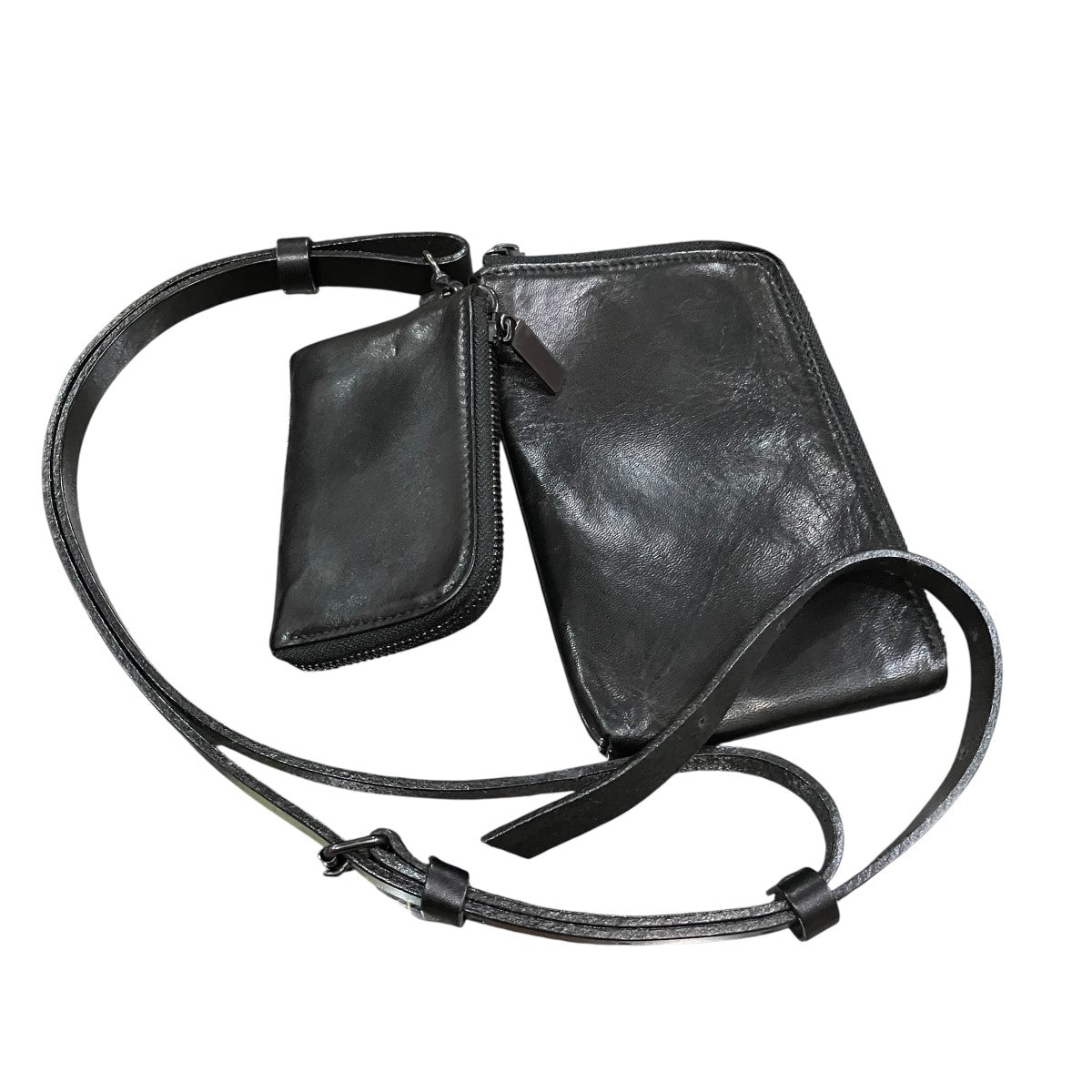 YOHJI YAMAMOTO Horse Cow Leather Smart Phone Shoulder Case 古着・中古-3枚目のアイテム画像