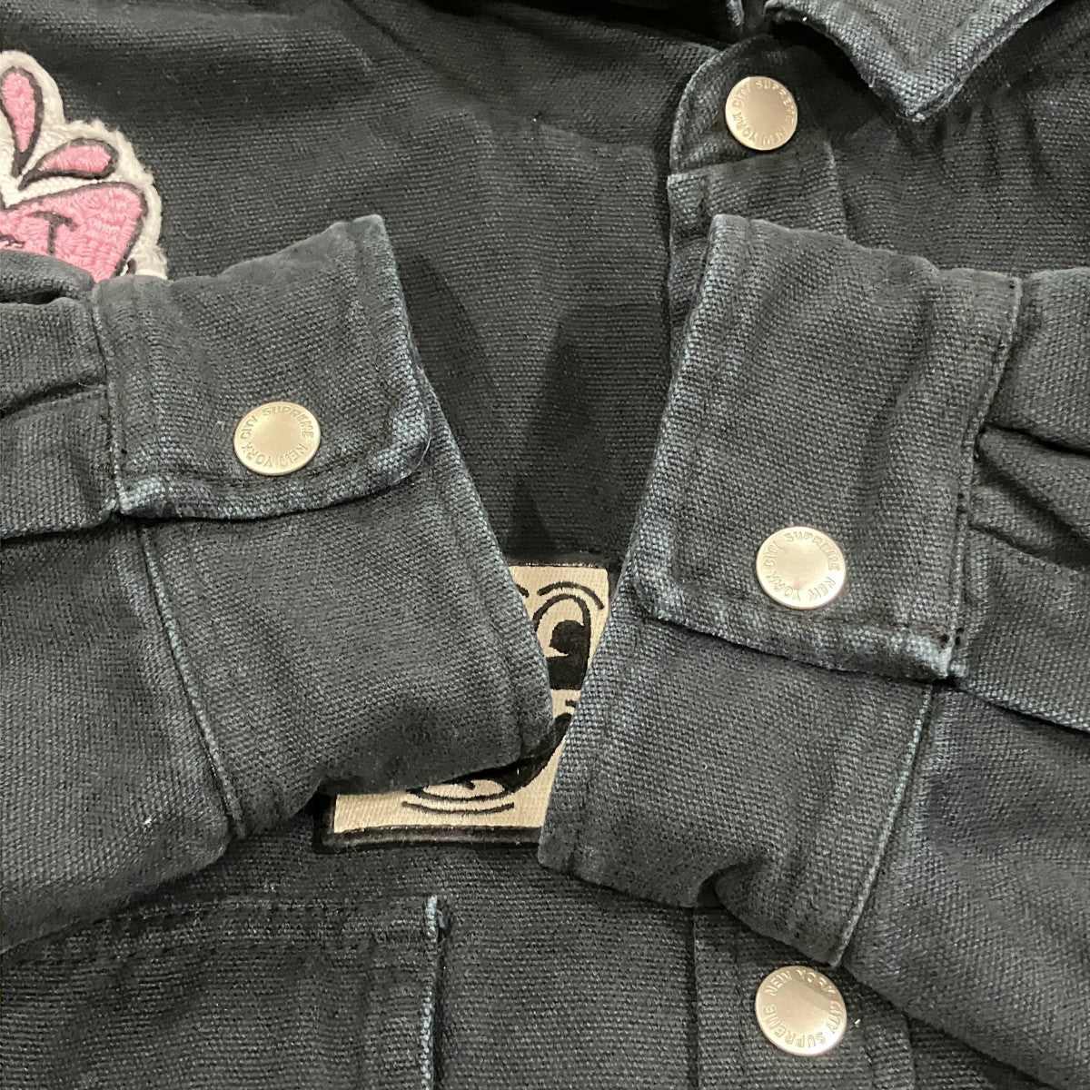 Patches Hooded Zip Up Shirt