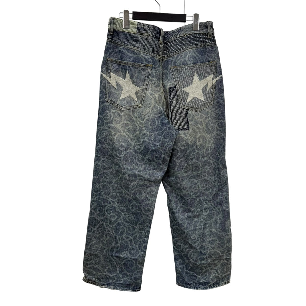 cloud camo jacquard upcycled pants001DPL801304M