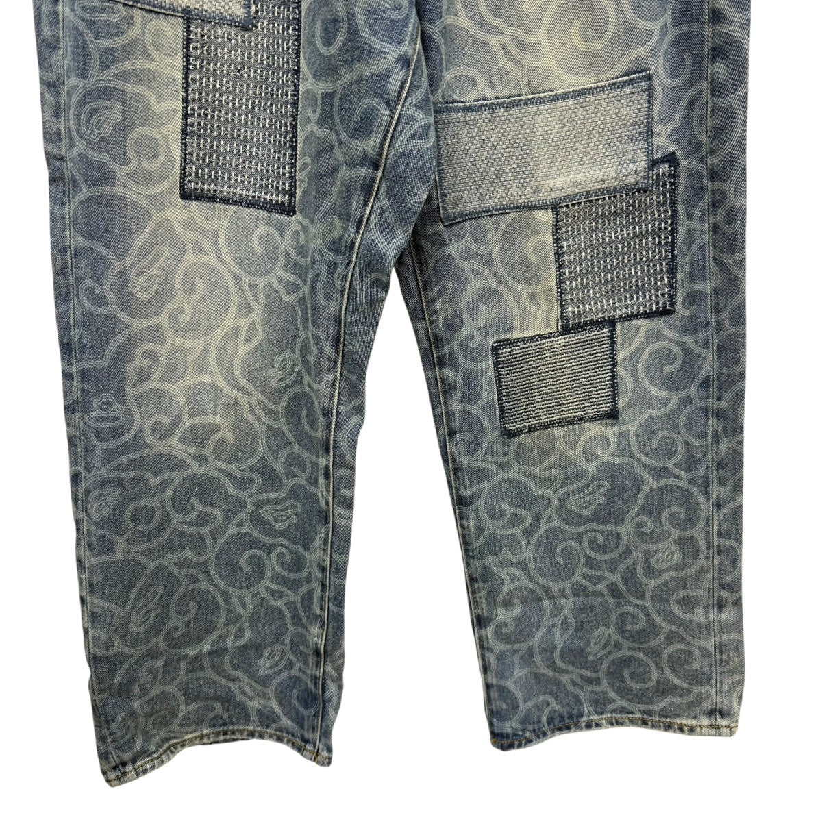 cloud camo jacquard upcycled pants001DPL801304M