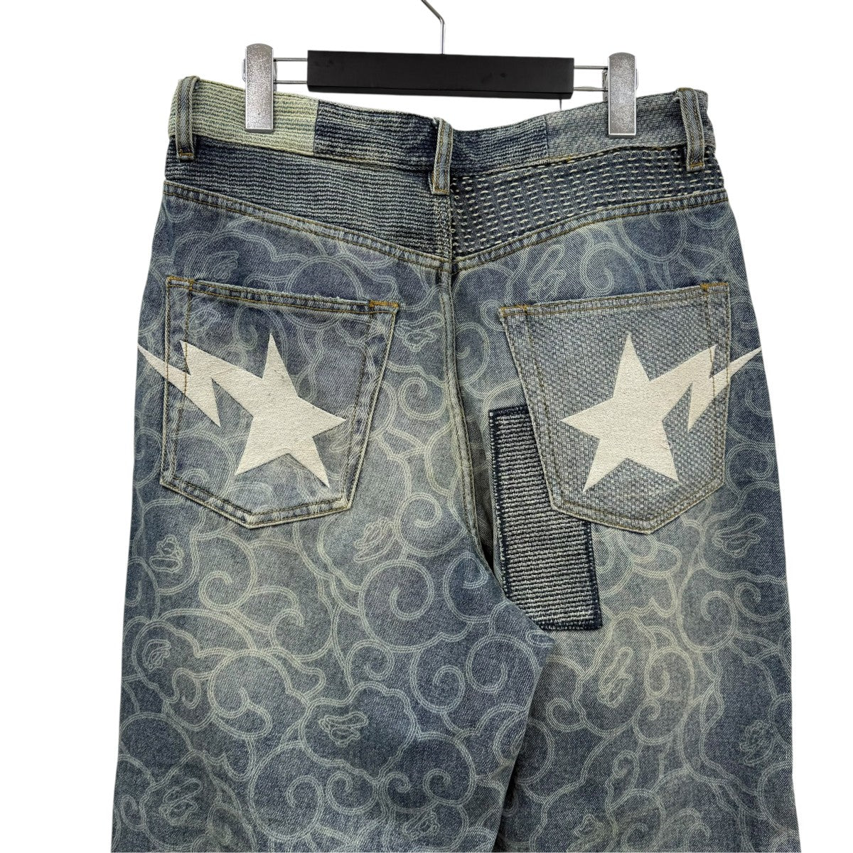 cloud camo jacquard upcycled pants001DPL801304M