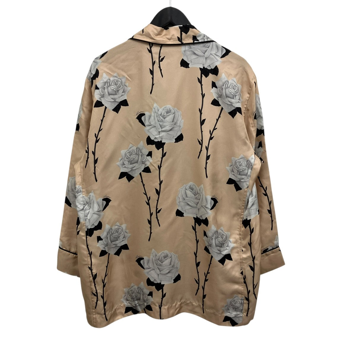 薔薇柄シルクシャツ