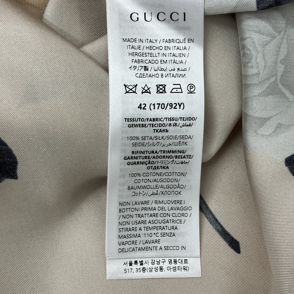 薔薇柄シルクシャツ
