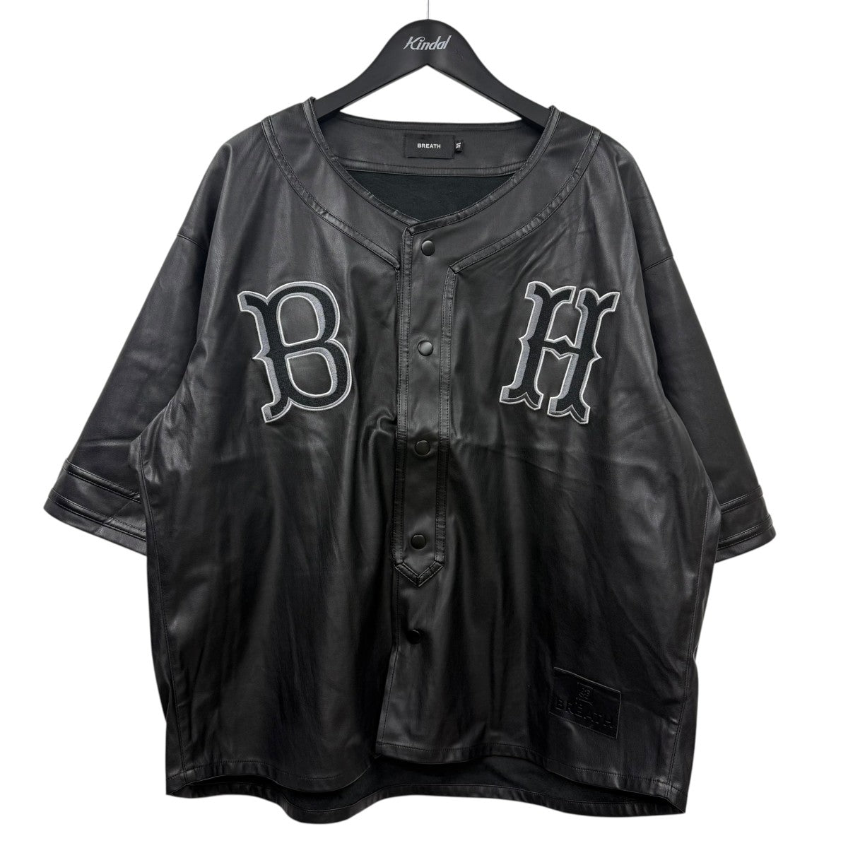 FAUX LEATHER BH BASEBALL SHIRT ／ BLKBR25SS-S2009