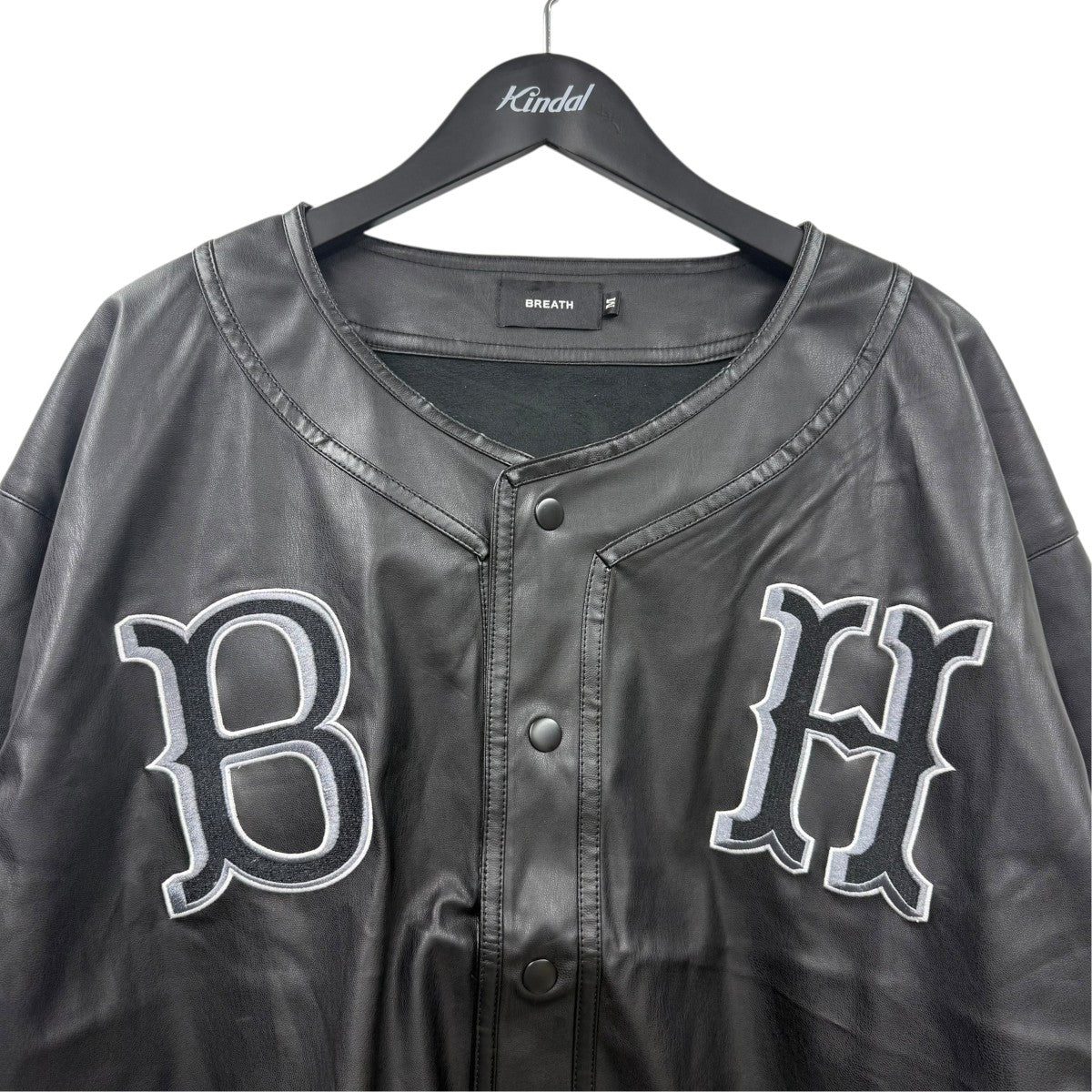 FAUX LEATHER BH BASEBALL SHIRT ／ BLKBR25SS-S2009