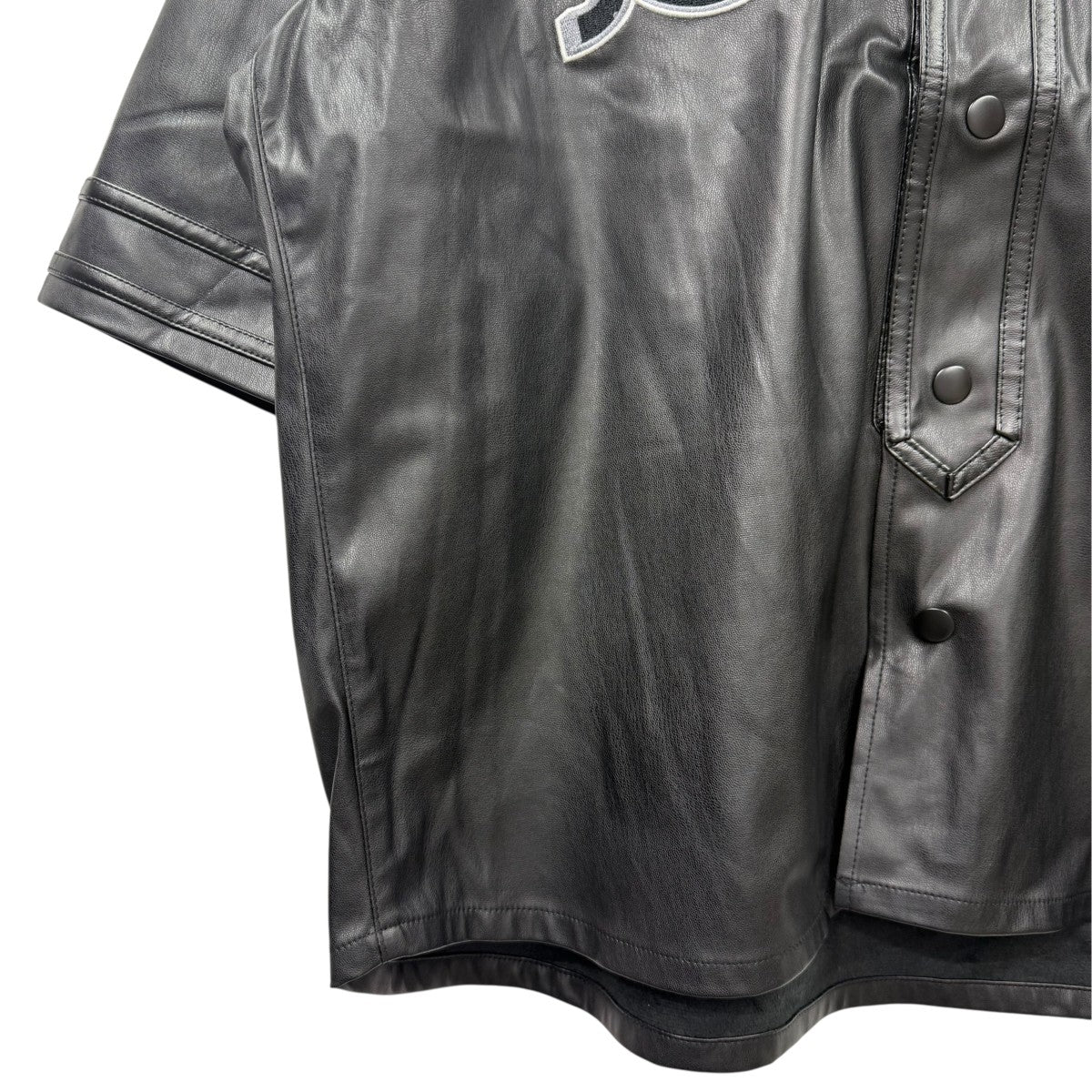 FAUX LEATHER BH BASEBALL SHIRT ／ BLKBR25SS-S2009