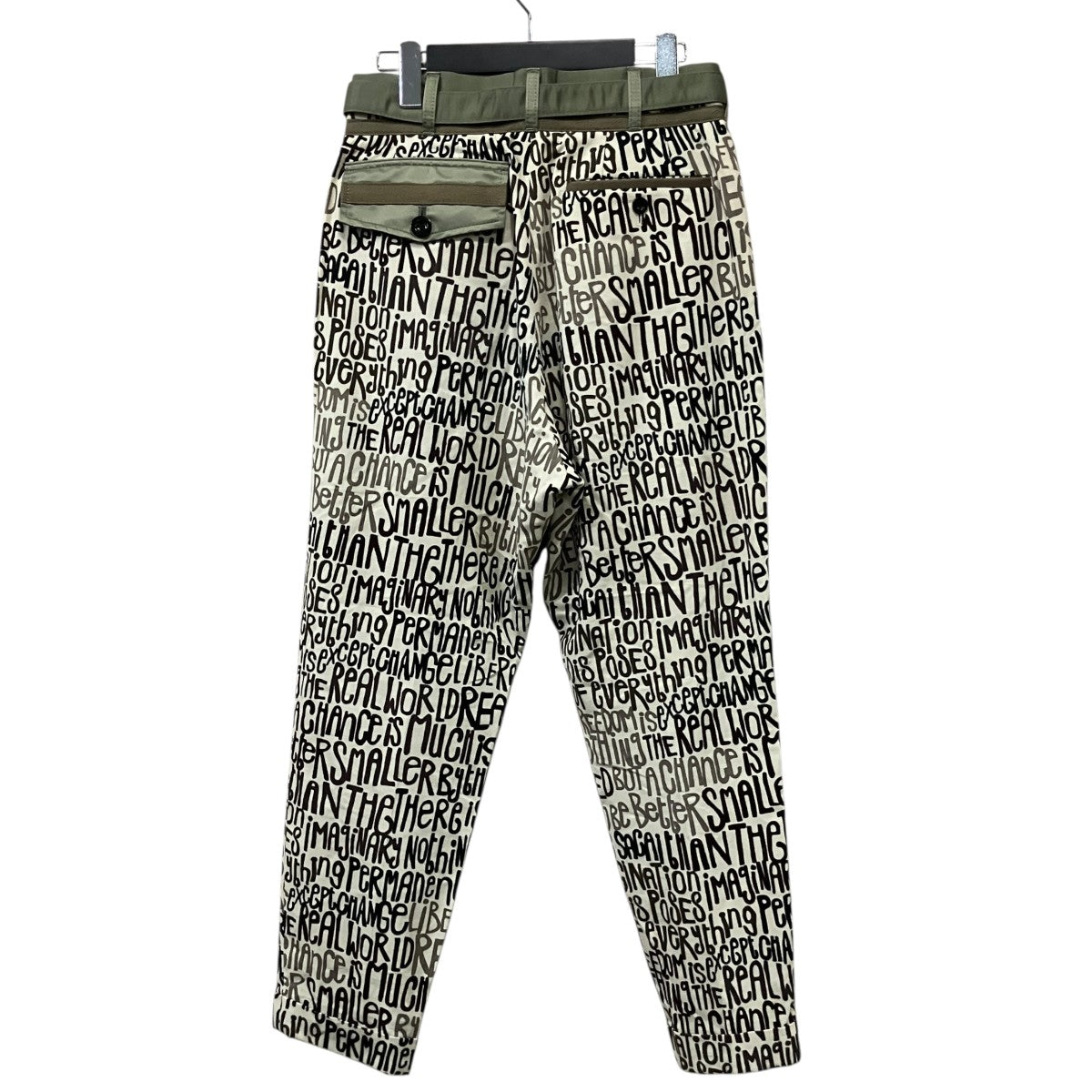 sacai(サカイ) ウエスト切替総柄パンツ 21-0658M チャコールグレー