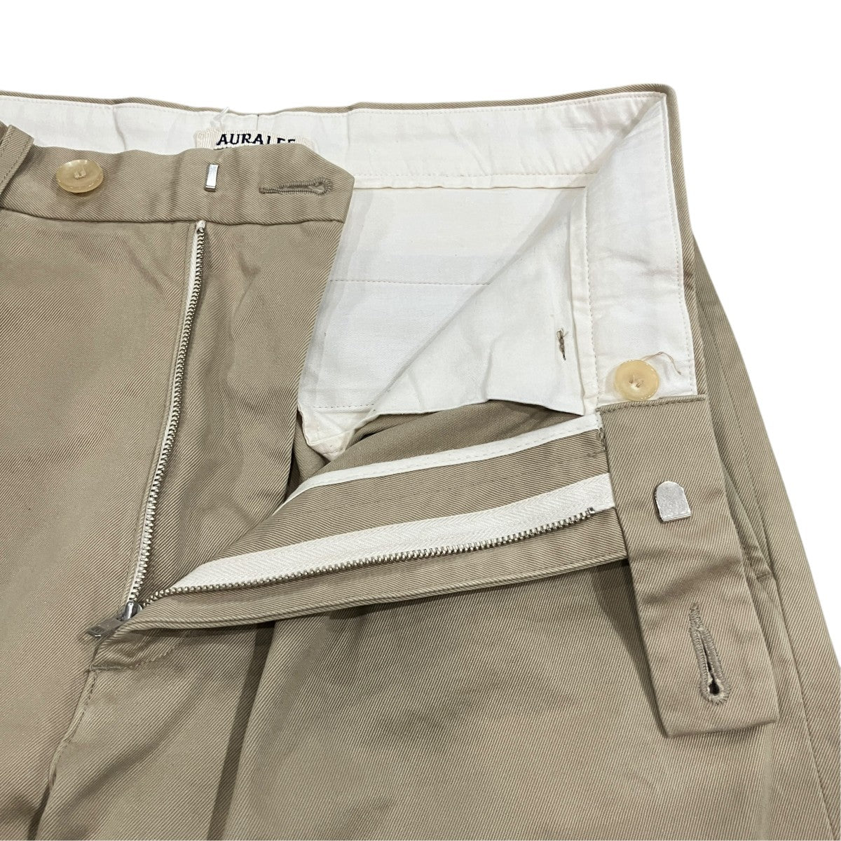 AURALEE EXCLUSIVE WASHED FINX CHINO PANTS 古着・中古-4枚目のアイテム画像