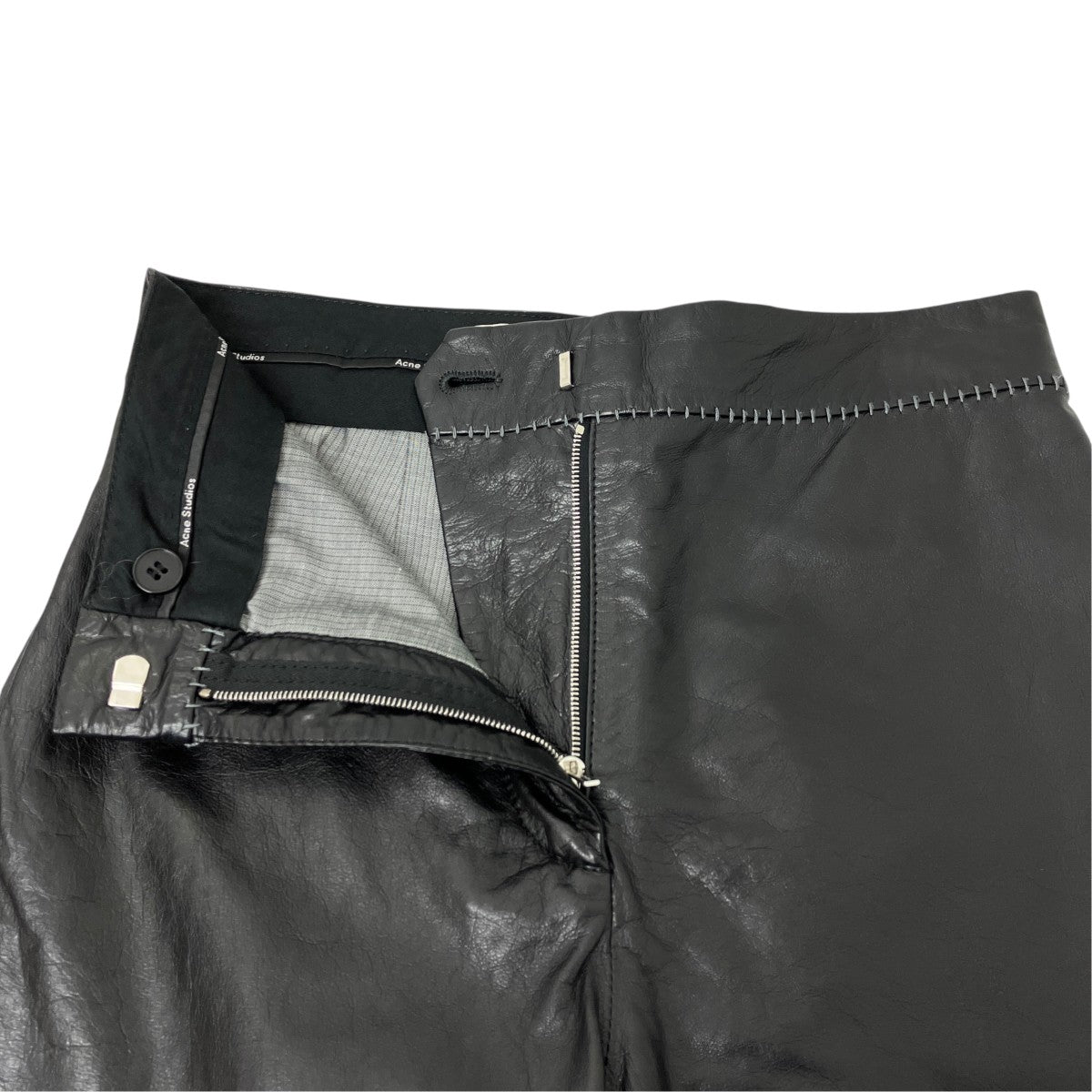 ACNE STUDIOS ステッチデザインレザーパンツ 古着・中古-3枚目のアイテム画像