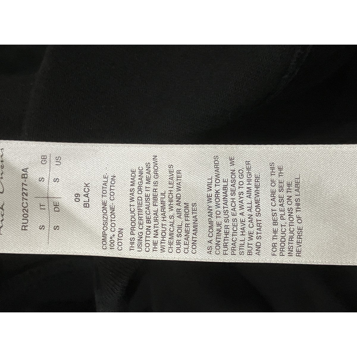 RICK OWENS クルーネックロングスリーブTシャツ 古着・中古-5枚目のアイテム画像