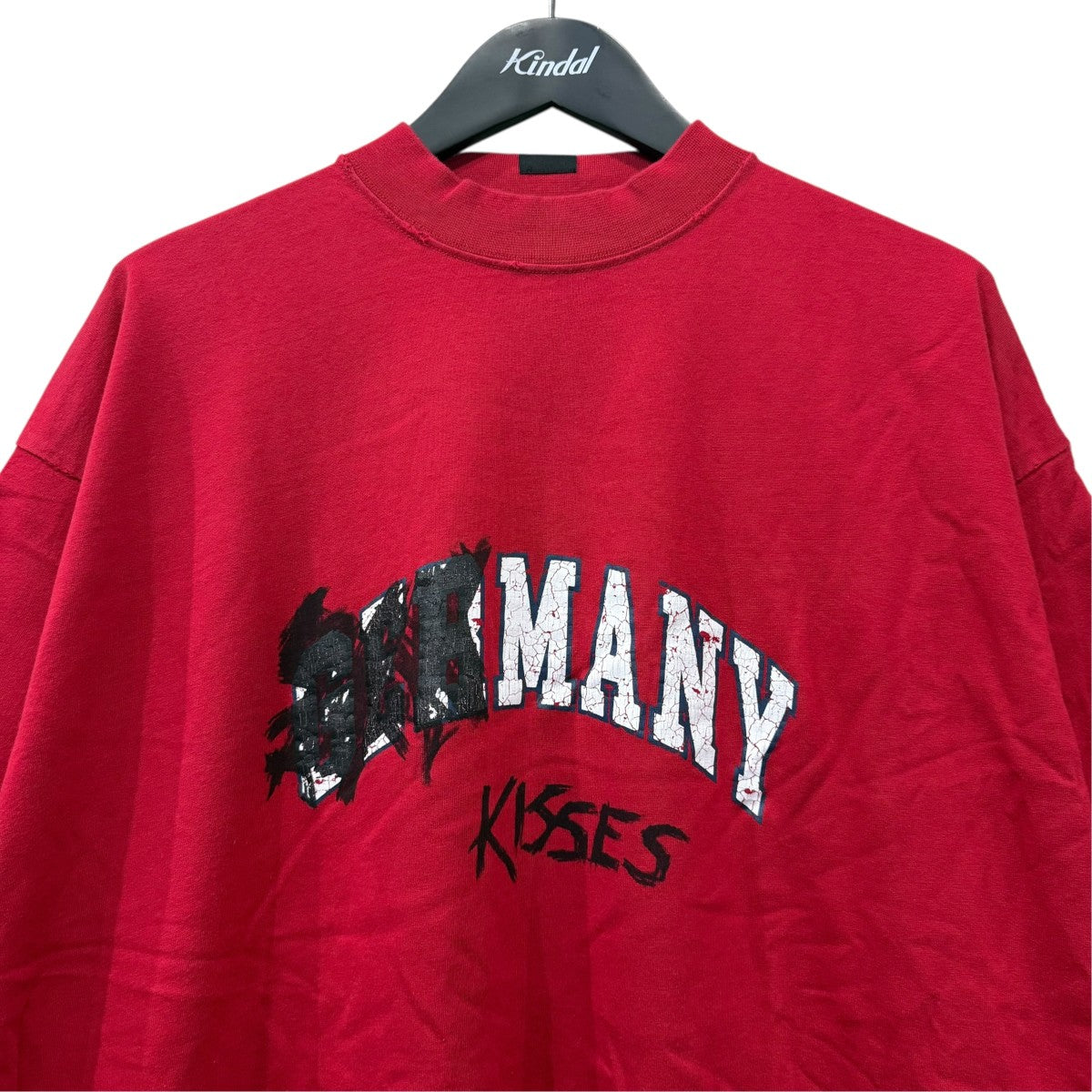 Germany Kisses T-ShirtロントロゴモックネックTシャツ739028 TPVE2
