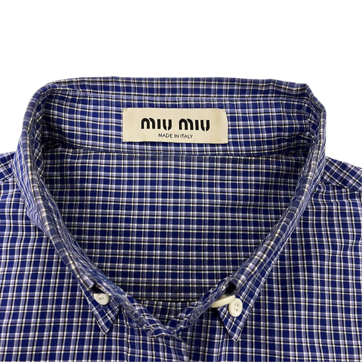 MIU MIU 袖カットオフチェックシャツ 古着・中古-5枚目のアイテム画像