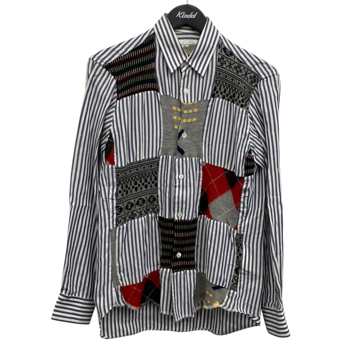 COMME des GARCONS SHIRT パッチワークストライプシャツ 古着・中古-1枚目のアイテム画像