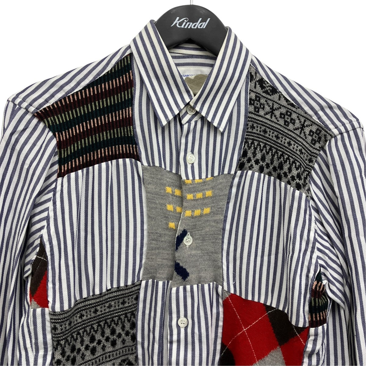 COMME des GARCONS SHIRT パッチワークストライプシャツ 古着・中古-3枚目のアイテム画像