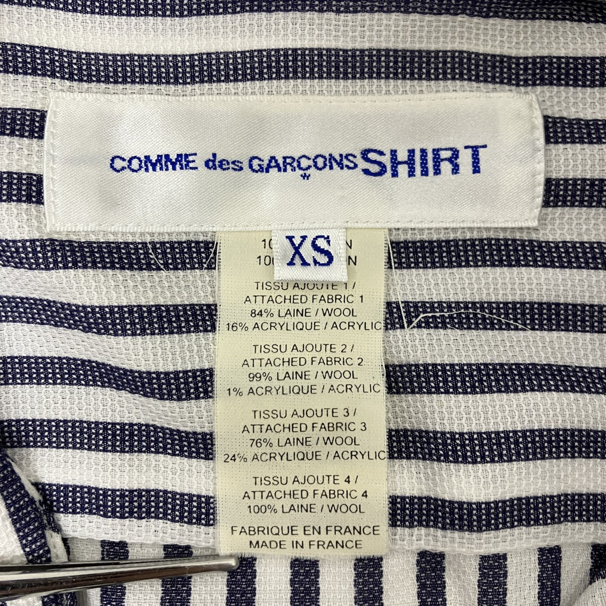 COMME des GARCONS SHIRT パッチワークストライプシャツ 古着・中古-5枚目のアイテム画像
